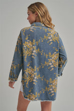 Load image into Gallery viewer, Wildflower Wishes Floral Denim Relaxed Shacket