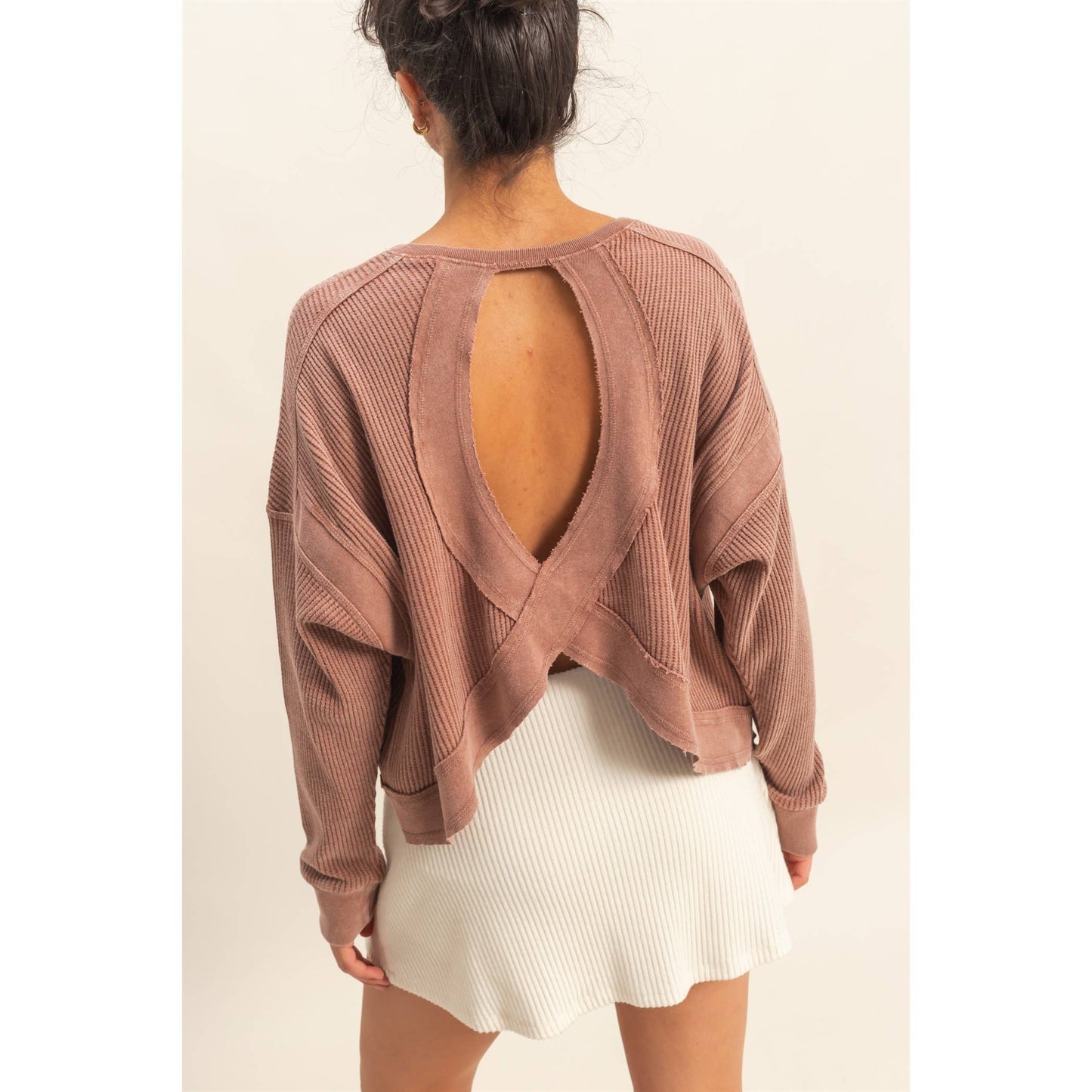 Can’t Crop the Feeling Open Back Knit Top