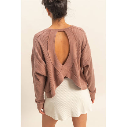 Can’t Crop the Feeling Open Back Knit Top