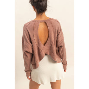 Can’t Crop the Feeling Open Back Knit Top