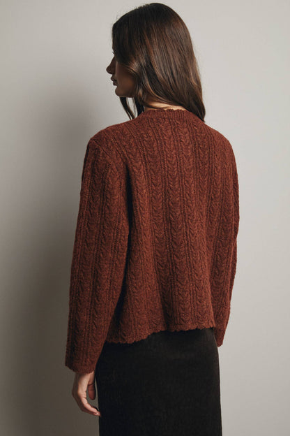Buttoned Up & Cozy Cable Knit Henley Sweater