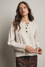 Load image into Gallery viewer, Buttoned Up &amp; Cozy Cable Knit Henley Sweater