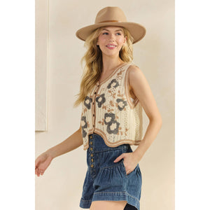 Desert Bloom Crochet Vest