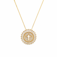Load image into Gallery viewer, Shine Circle Cross Necklace
