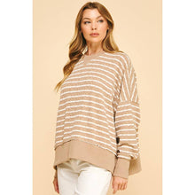 Load image into Gallery viewer, Between the Lines Textured Striped Pullover Top