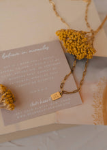Load image into Gallery viewer, Believe In Miracles Mini Tag Necklace | Christian Jewelry