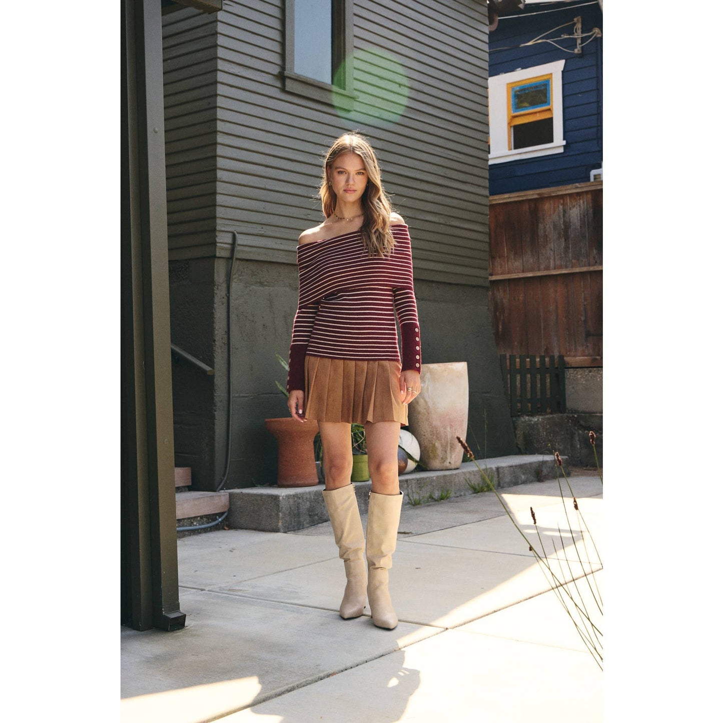 Rodeo Romance Vegan Suede Pleated Mini Skirt
