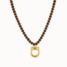 Load image into Gallery viewer, Horse Bit Wood Beaded Necklace