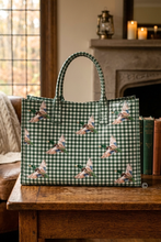 Load image into Gallery viewer, Mallard Marshland Green Gingham Vinyl Tote©