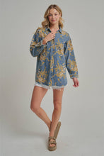 Load image into Gallery viewer, Wildflower Wishes Floral Denim Relaxed Shacket