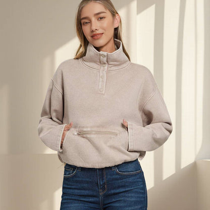 Go the Distance Acid Wash Fleece Pullover