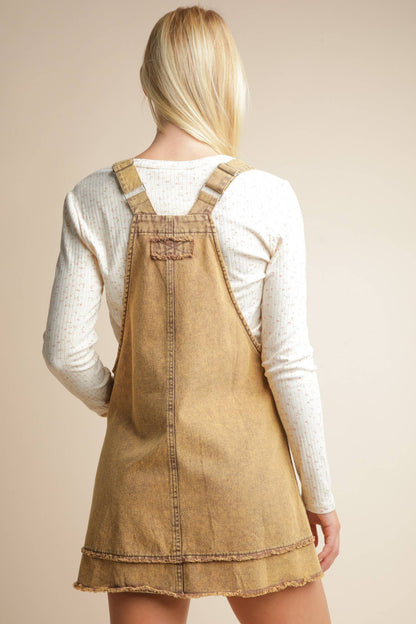 All Washed Up Denim Overall Mini Dress