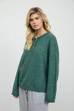 Load image into Gallery viewer, NOVELTY HOLIDAY BUTTON HENLEY PULLOVER SWEATER