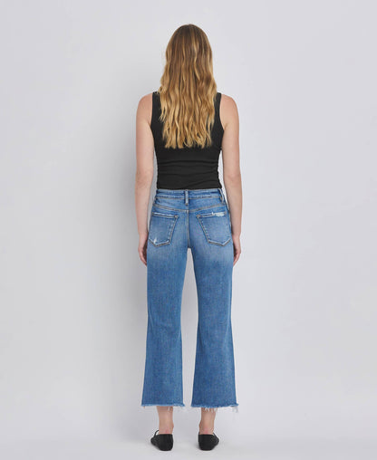 Warmer Days Ahead High Rise Distressed Crop Straight Jeans