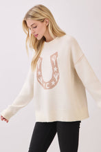Load image into Gallery viewer, Western Horseshoe Cactus Knit Sweater