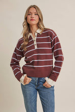 Load image into Gallery viewer, Modern Heritage Stripe Henley Twofer Sweater Top