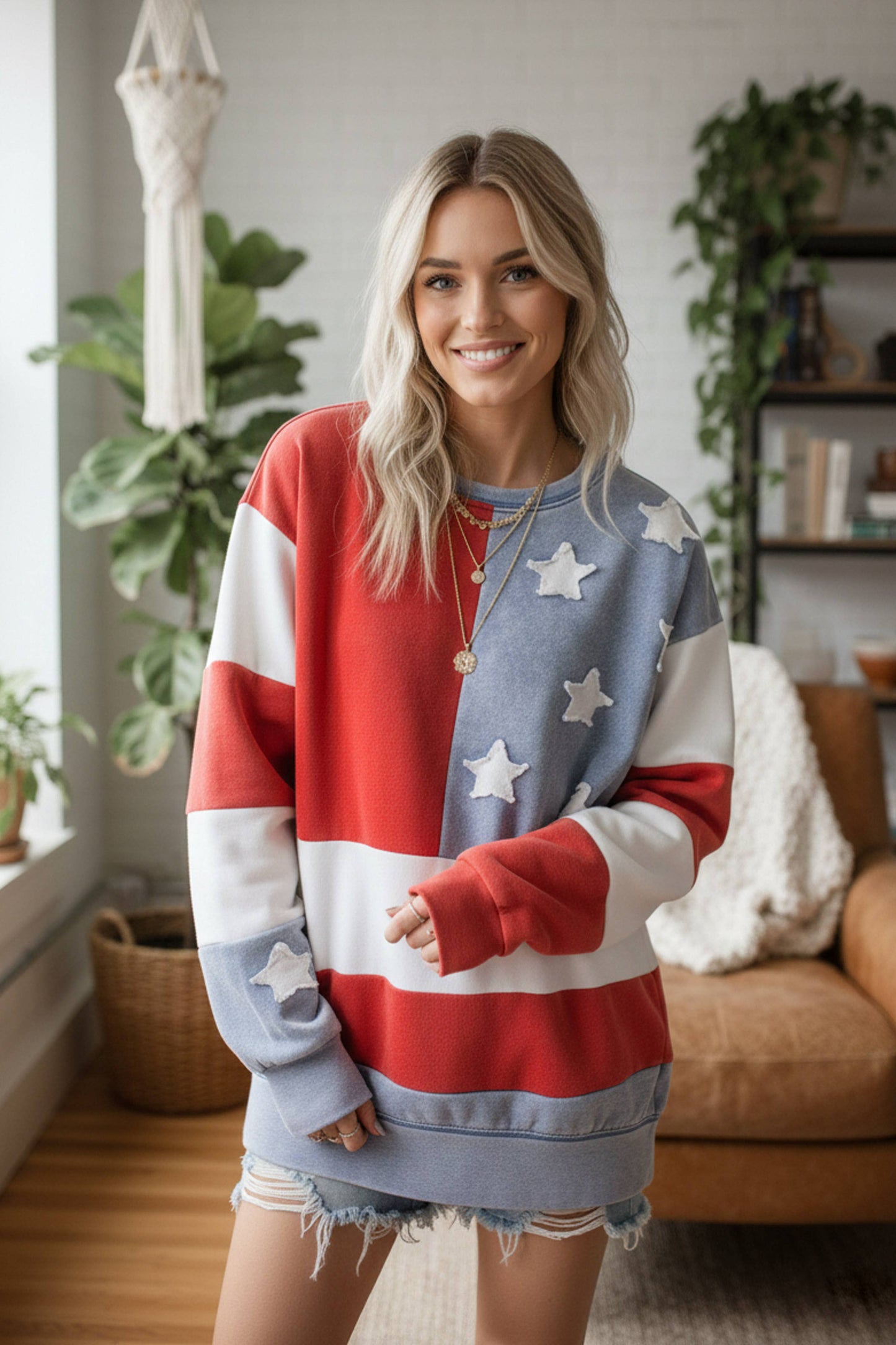 Stars and Stripes Mineral Washed Sweatshirt