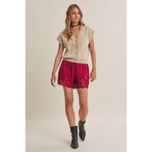 Load image into Gallery viewer, Soft Evening Satin Lace Elastic Waist Shorts