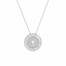 Load image into Gallery viewer, Shine Circle Cross Necklace