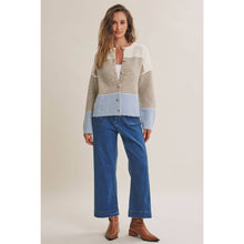 Load image into Gallery viewer, Morning Chai Color-block Sweater Cardigan