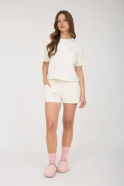 Pretty in Pastel Ribbed Knit Shorts