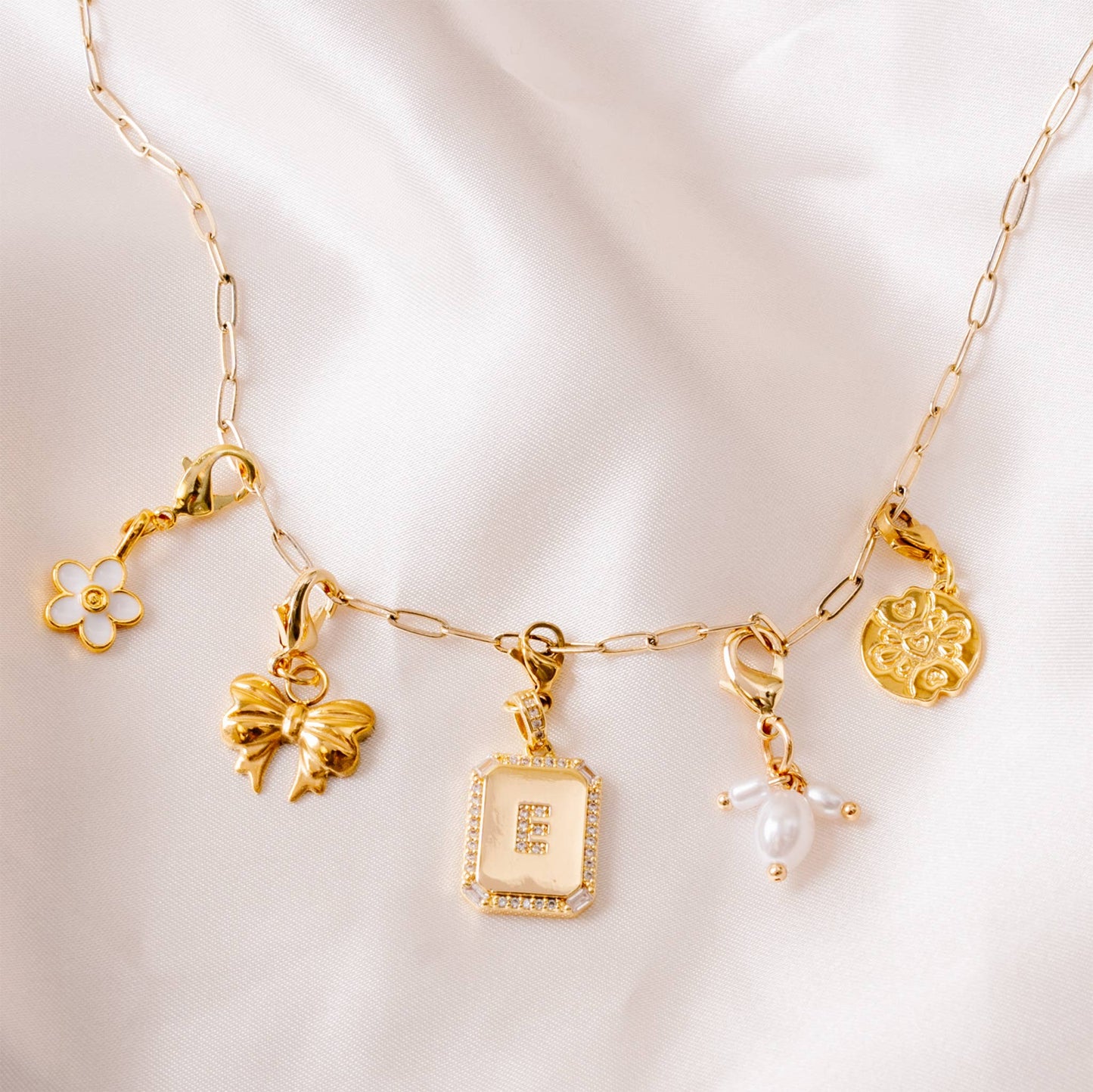 Jewelry Charm Initial Letter Gold