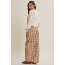 Load image into Gallery viewer, Easy Day Relaxed Gingham Cotton Barrel Leg Pants