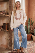 Load image into Gallery viewer, Western Horseshoe Cactus Knit Sweater