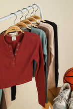 Load image into Gallery viewer, The Clean Slate Fitted Crop Henley Top