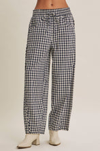 Load image into Gallery viewer, Easy Day Relaxed Gingham Cotton Barrel Leg Pants