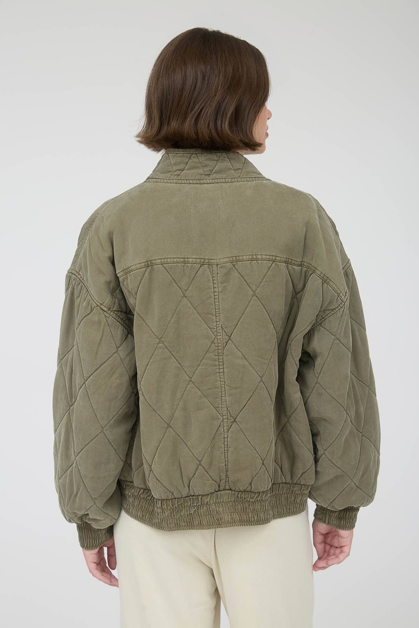 Morning Fog Mineral Washed Quilted Jacket