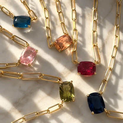 The Month Code Birthstone Necklace Collection