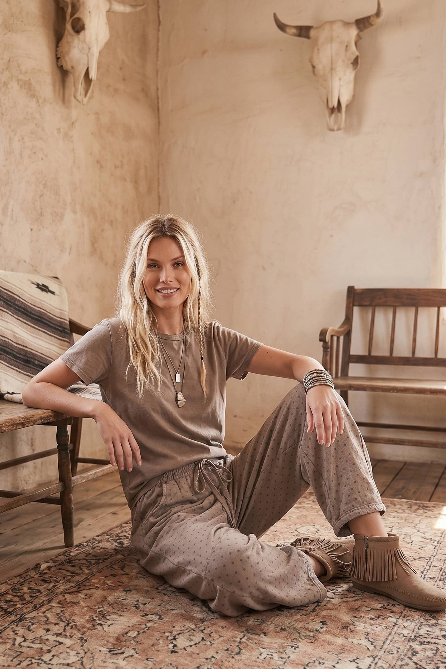 Oversized Mineral Washed Scuba Barrel Lounge Pants