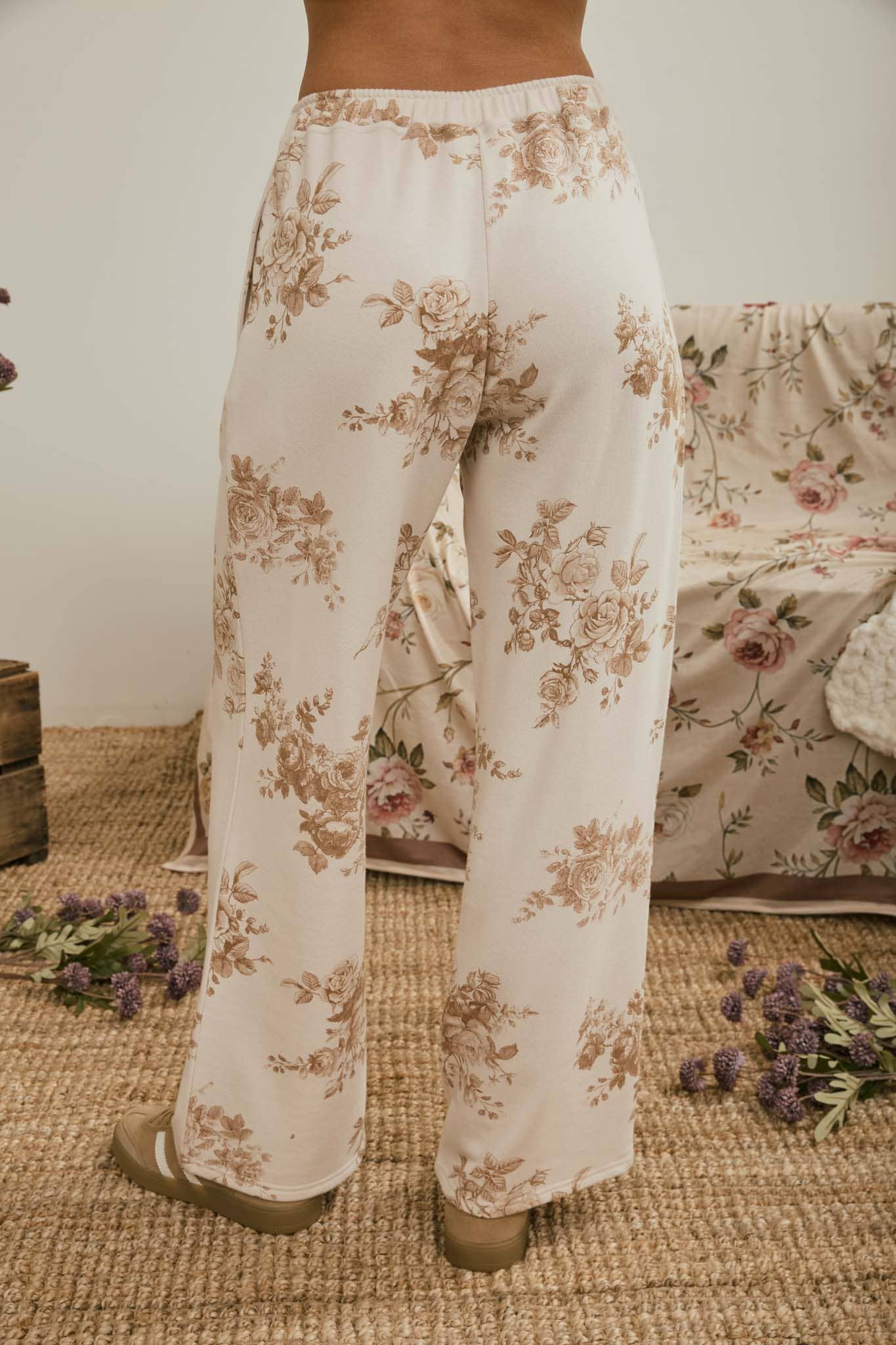 Autumn Daydream Floral Wide Leg Lounge Pants