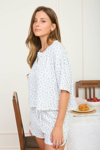 Petal Perfect Floral Henley Knit Top