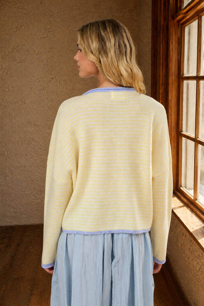 Soft Seasons Striped Cardigan
