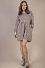 Load image into Gallery viewer, Cider Season Oversized Striped Casual Knit Mini Dress