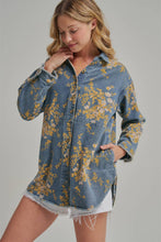 Load image into Gallery viewer, Wildflower Wishes Floral Denim Relaxed Shacket