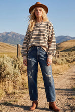 Load image into Gallery viewer, Oversized French Terry Striped Sweatshirt