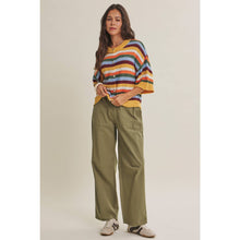 Load image into Gallery viewer, MAPLE STREET MULTI-STRIPE BUTTON-DOWN SWEATER CARDIGAN