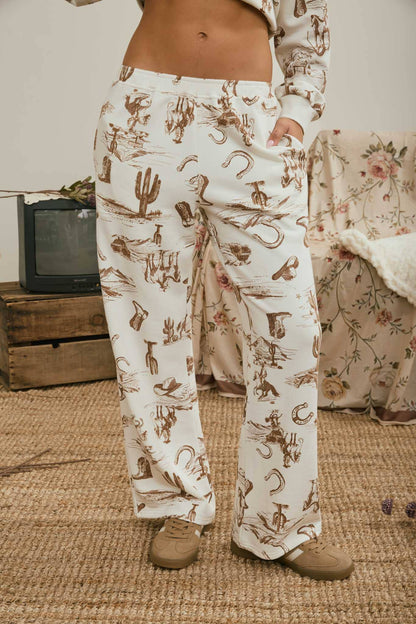 Western Print Joggers