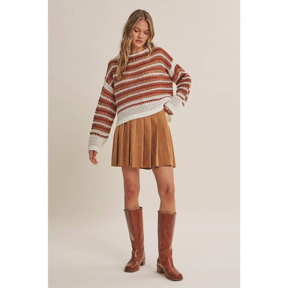 Rodeo Romance Vegan Suede Pleated Mini Skirt