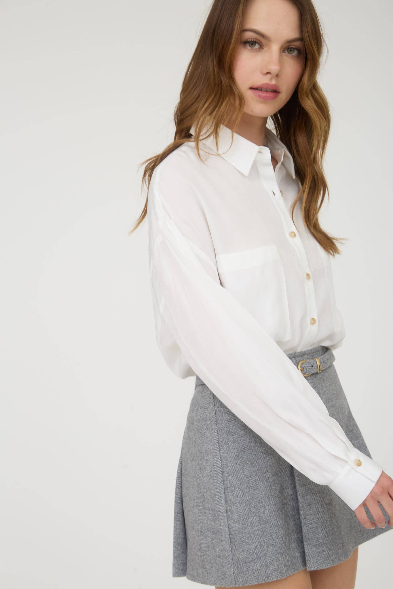 Feeling Bossy Oversized Button Down Long Sleeve Top
