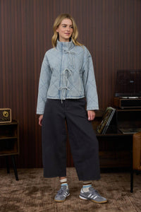 Winter Blues Washed Denim Quilted Jacket