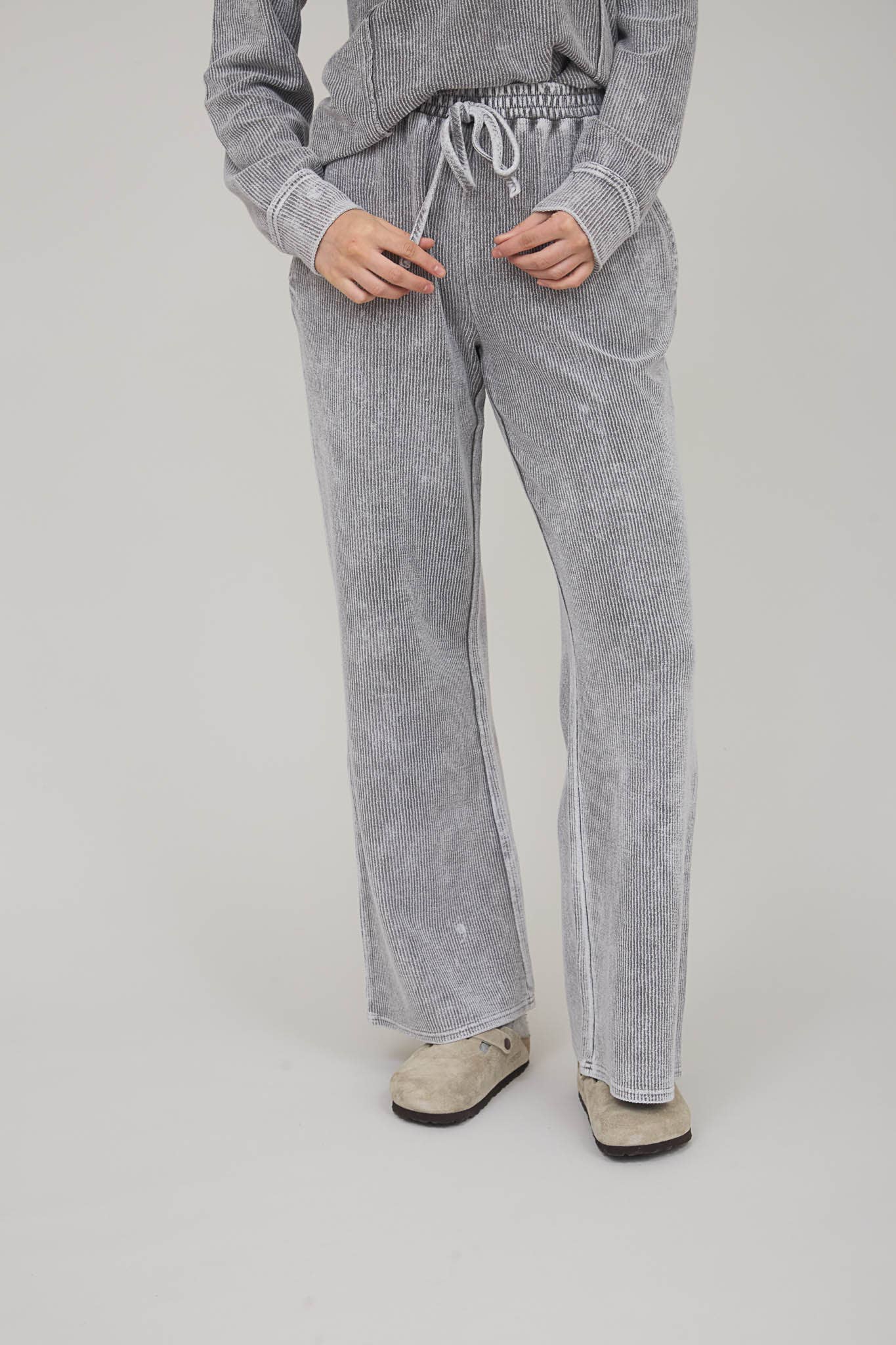 In My Comfy Era Mineral Washed High Waist Drawstring Lounge Pants