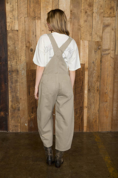 Easy Days Wide Leg Cropped Overalls