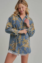 Load image into Gallery viewer, Wildflower Wishes Floral Denim Relaxed Shacket