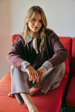 Load image into Gallery viewer, COZY CABIN PINSTRIPE HENLEY POLO SWEATER TOP