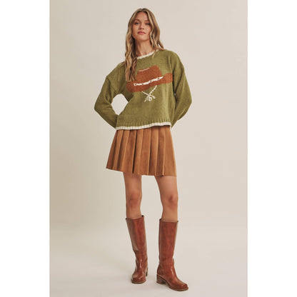 Rodeo Romance Vegan Suede Pleated Mini Skirt