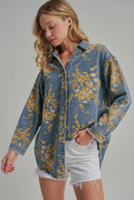 Load image into Gallery viewer, Wildflower Wishes Floral Denim Relaxed Shacket